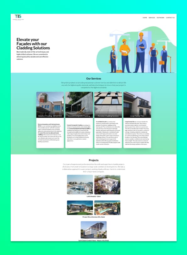 TIS - A website for the Thermal Insulation solution company in Dubai